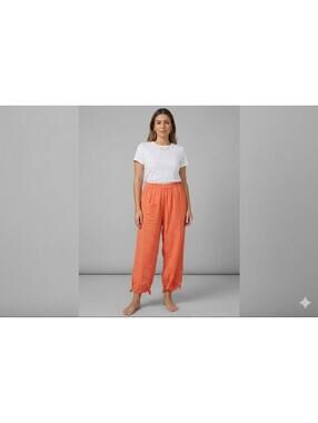 NWT B'Gauze Women's Casual Harem Pants Coral Size L/XL  Side Ties Boho